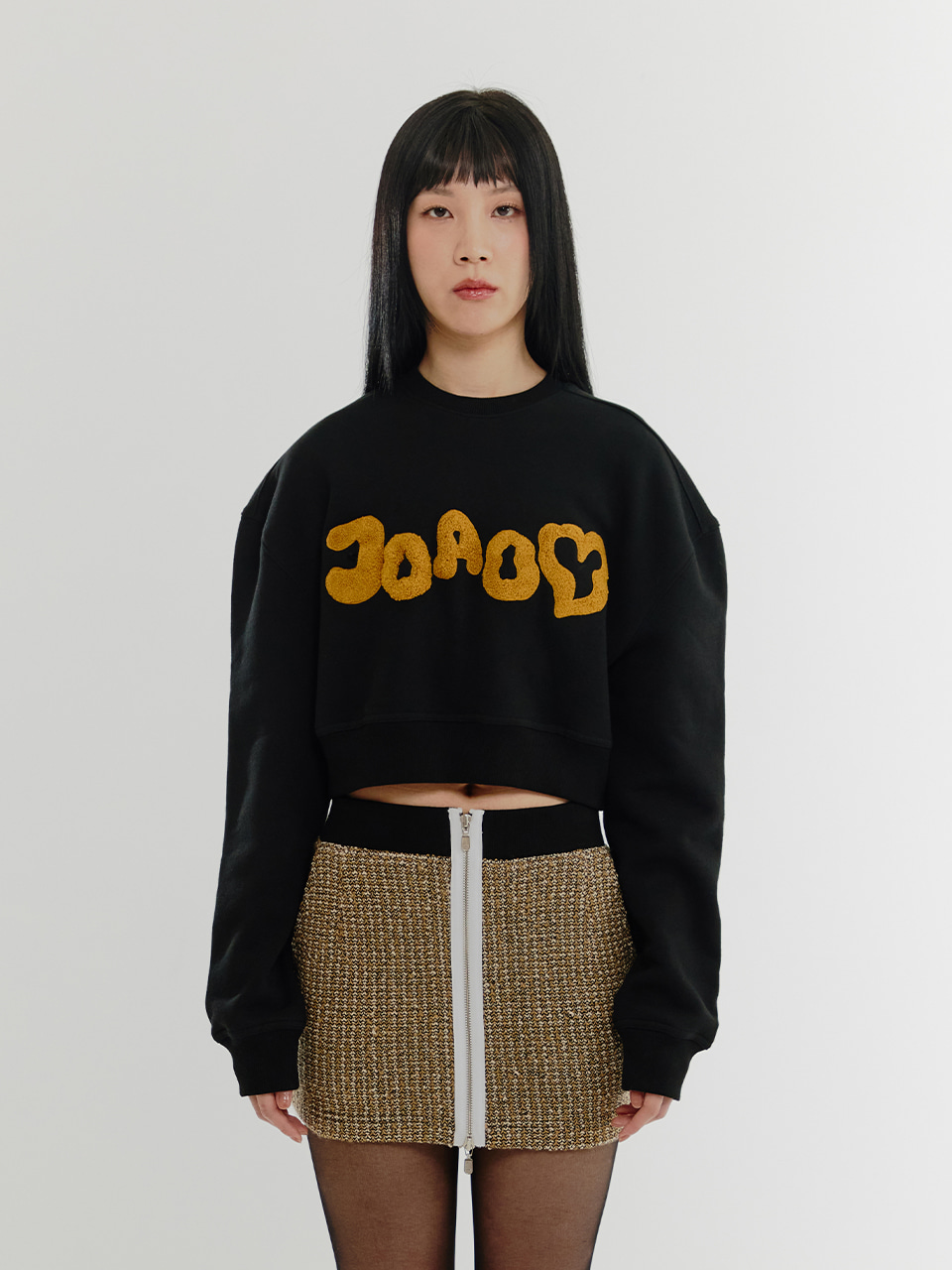 Over-fit Bookle Logo Sweat Shirt - BLACK